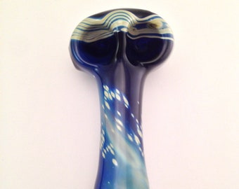Stars & Galaxy Double Bowl Glass Pipe