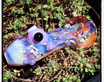 Glass Pipe || Pink Slyme Frog Pipe || Hand Blown Glass Critter Pipe || Sunshine Glass