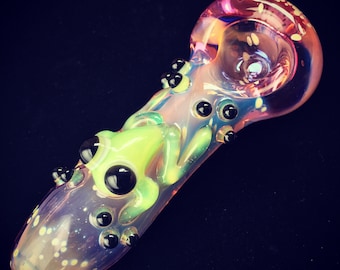 Slyme Frog Critter Hand Blown Glass Pipe