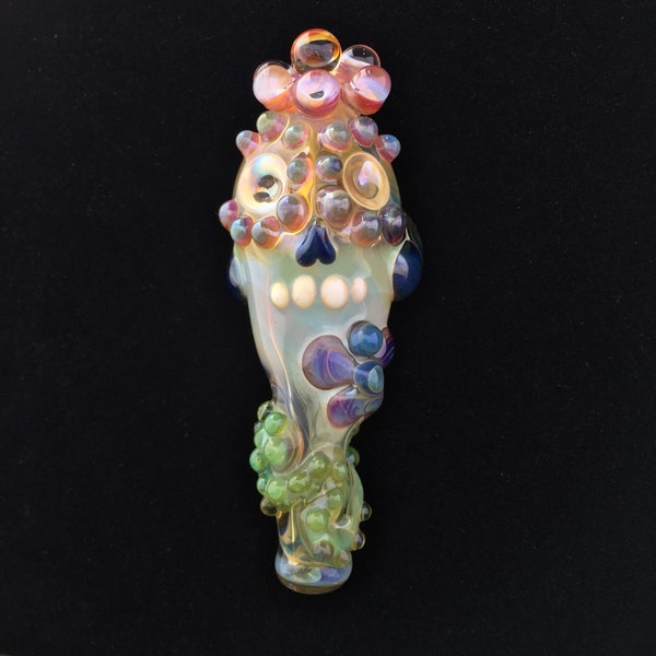 Skull Pendant Hand Blown Glass Pipe