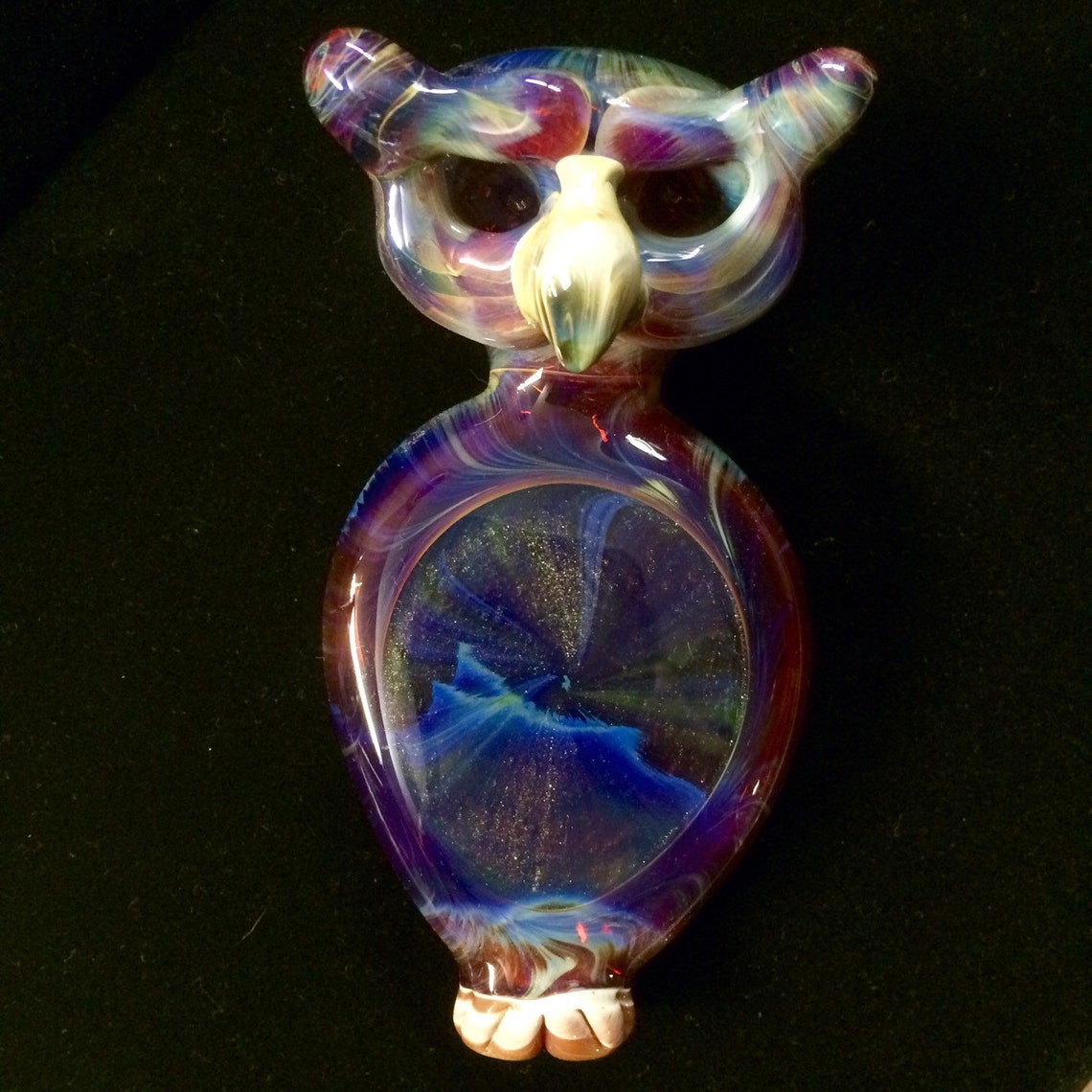 Hand Blown Glass Owl Pipe Single Bowl Etsy Canada