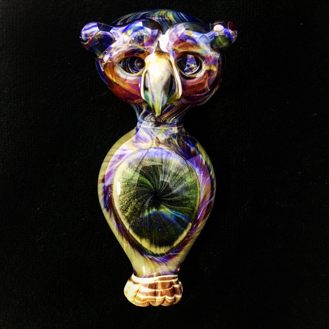 Hand Blown Glass Owl Pipe Single Bowl Etsy Canada