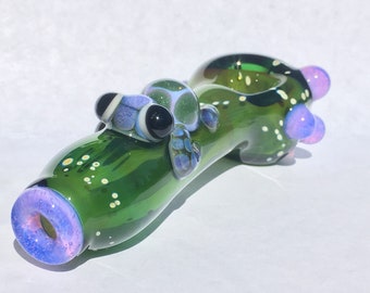 Turtle Critter Glass Pipe || Ocean Sea Glass Turtles || Sunshine || Pipe || PURPLE || PINK SLYME || slime turtle || sparkles || glittery