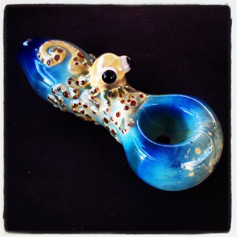 Octopus Critter Hand Blown Glass Pipe Etsy