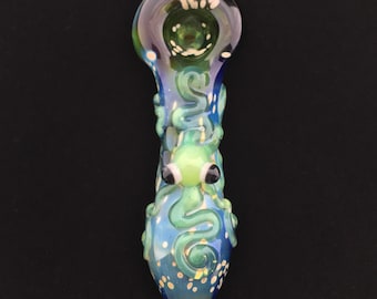 Slyme Octopus Pipe Hand Blown Glass Critter Pipe