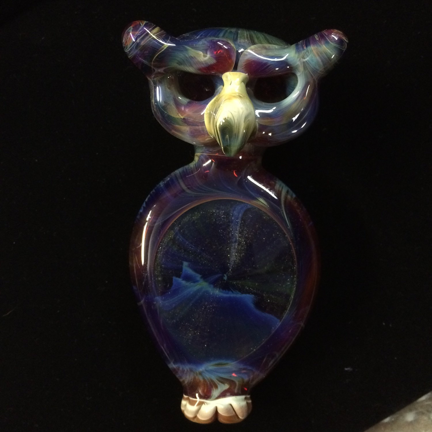 Hand Blown Glass Owl Pipe Single Bowl Etsy Canada