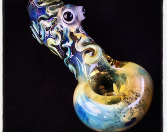 Hand Blown Glass Octopus Pipe