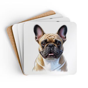 Französische Bulldogge Untersetzer-Set, Haustier-Liebhaber-Geschenk, Wohnkultur, niedliches Tier-Untersetzer, Hundeliebhaber-Geschenk, Feiertagsgeschenkideen