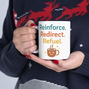 Keramische mok motiverende gedragsanalyse, RBT-cadeau, BCBA-cadeau, koffiekopje therapie, cadeau psychologiestudent, gedragstherapeut