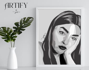 Retrato personalizado dibujado a mano: Regalo artístico personalizado (PDF)