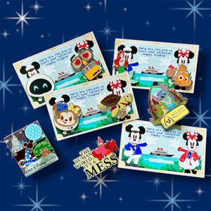 Disney Pin Trading Starting Set | Includes 2 Random Pins | Perfect For Fish Extender or Pixie Dusting Gifts | DCL Gift | FE Gift | Disney