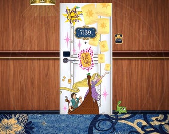 Rapunzel Cruise Door Decorations | Tangled Birthday Party Decor (Editable Canva Template, Printable Cut Outs)