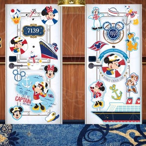 Dörrdekorationer till Disney Cruise | DCL födelsedagsfestdekorationer (redigerbar Canva-mall, utskrivbara utklippsbilder)