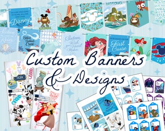 Custom Disney Design Service | Cruise Door Decor, Stateroom Magnets, Tags, Banners & Party Printables
