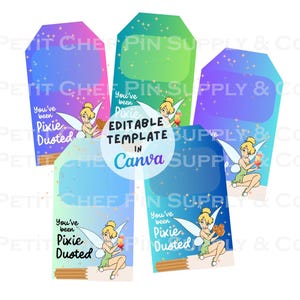 Etiquetas de regalo con polvo de hadas / Crucero Disney / Campanilla con bocadillos / Etiquetas de descarga digital