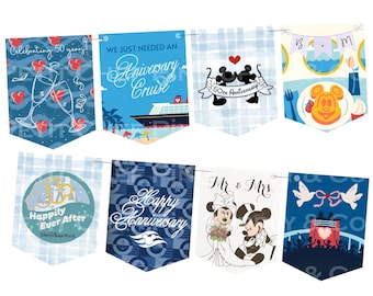 Disney Cruise Anniversary Banner | DCL Cruise Decor | Instant Download | Printable Cruise Banner