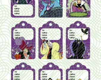 Disney Villains Gift Tags | Cruise Fish Extender, Printable (Digital Download)