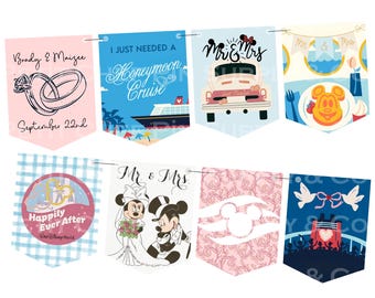 Disney Honeymoon Cruise Stateroom Banner | Editable Cruise Door Decor | DCL Digital Template