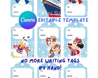 Disney Cruise Gift Tags | Fish Extender, Pixie Dust (Canva Template)