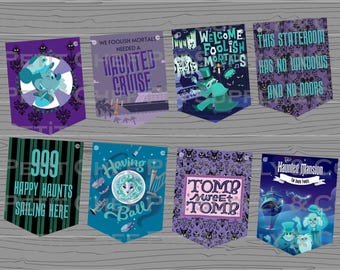 Haunted Manion Stateroom Banner | Editable Cruise Door Decor | DCL Digital Template