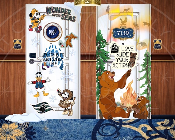 Disney Wonder of the Seas Stateroom Door Decorations | Alaska Cruise | Brother Bear Decor (Editable Canva Template, Printable Cut Outs)