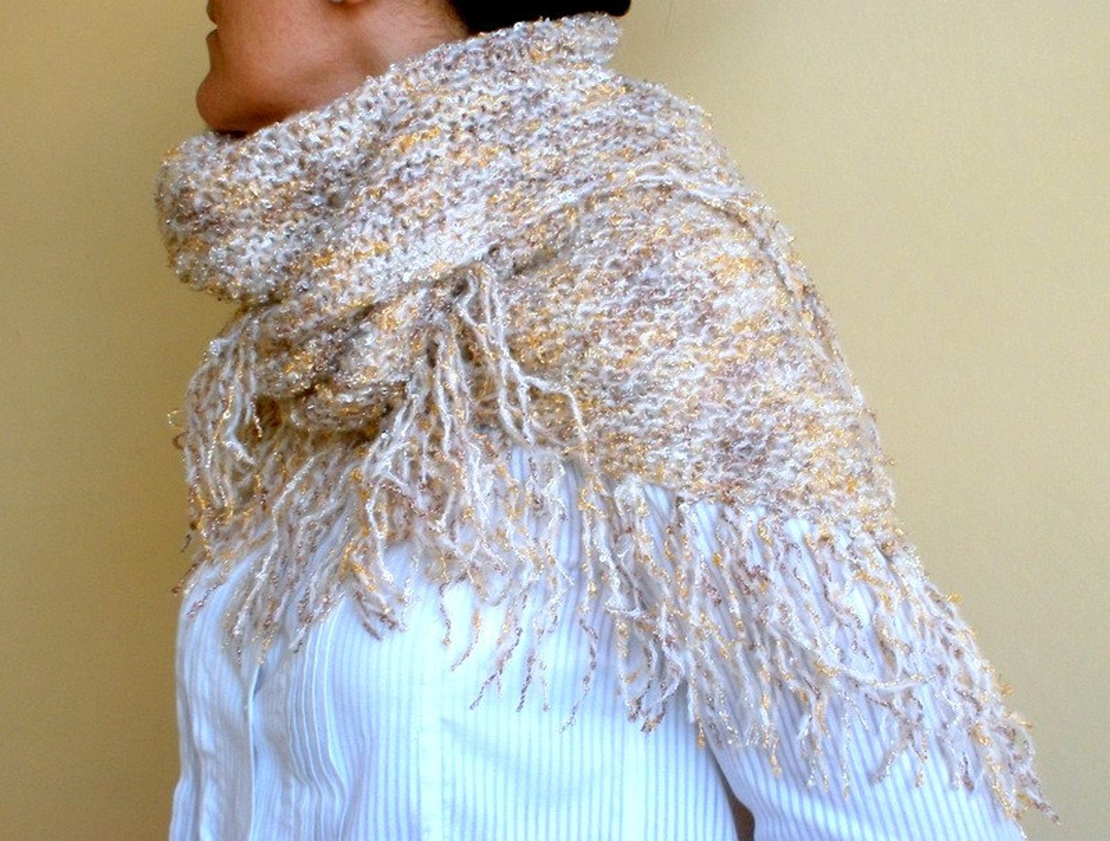 shawl wrap with fringe