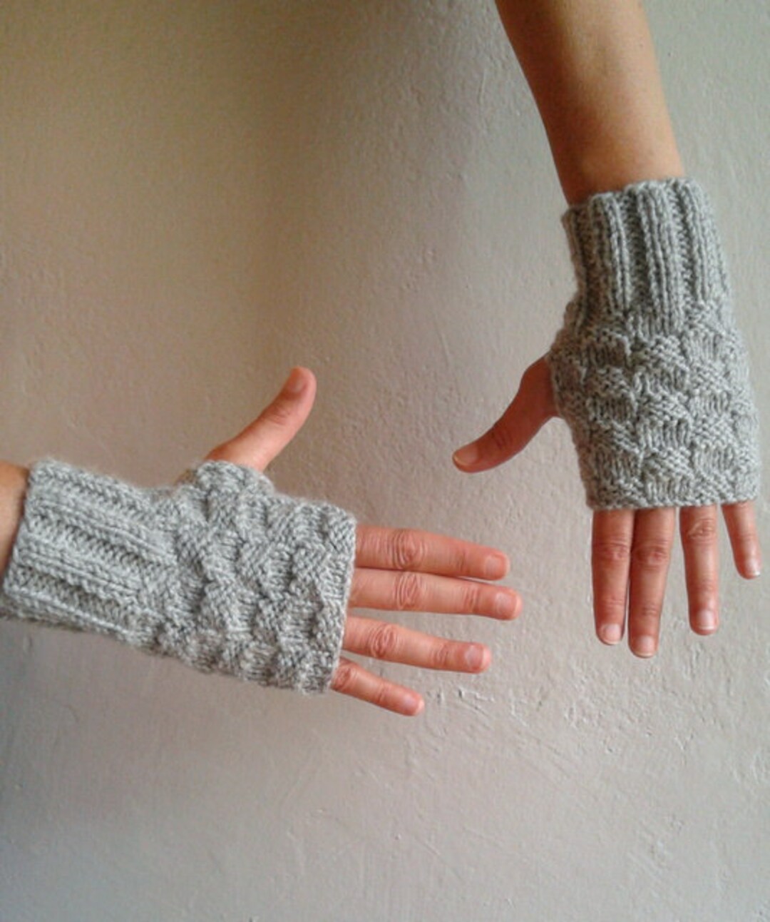 Guantes Largos Sin Dedos Góticos Punk, Calentador De Brazo, Longitud Del Codo, Guantes Con Agujero Para El Pulgar, Blanco