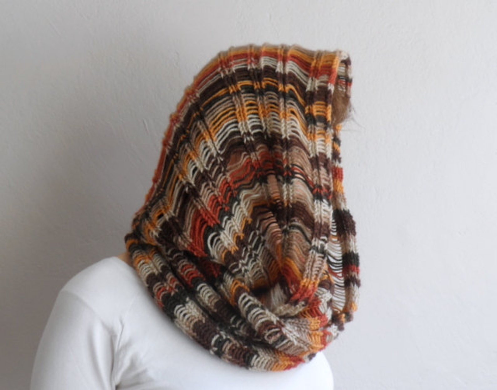 Chunky Infinity Loop Scarf Cowl Hood Neckwarmer Hand Knit - Etsy