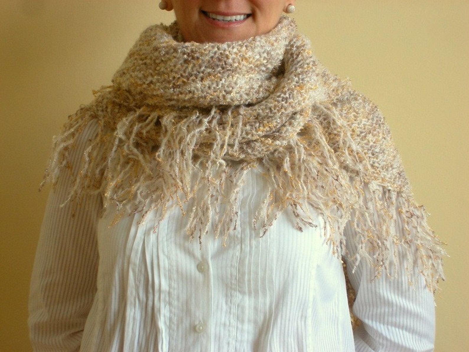 shawl wrap with fringe