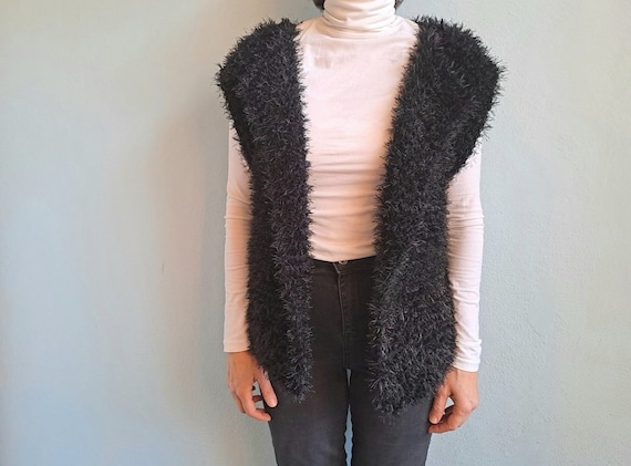 Gilet poilu online noir femme