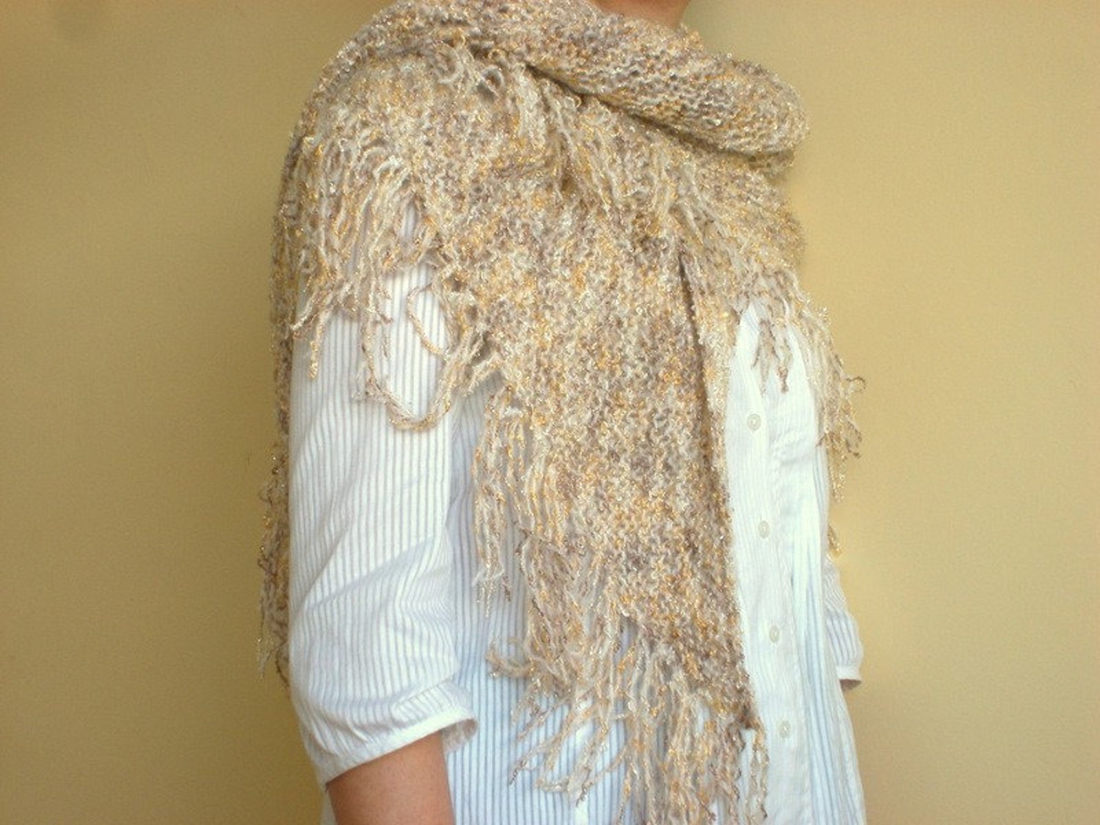 shawl wrap with fringe