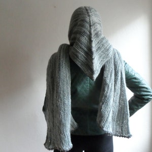 Gray Long Scarf Chunky Cowl Neckwarmer Shawl Vest Cape Stole Poncho Women Fashion image 2