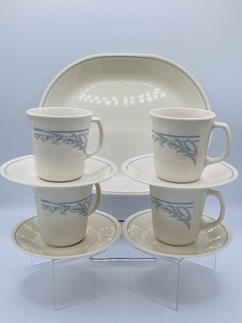 Corelle Blue Lily 29 Pc Dinner Set Luncheon Plates & Corelle Etsy