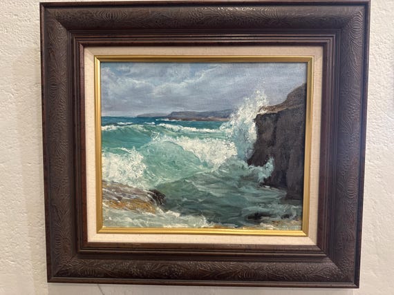 Original Seascape Oil Painting, Framed Australian Coastal Scene