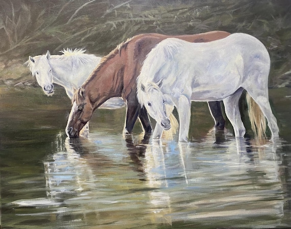 Horse Oil Painting on Canvas (22x28)
