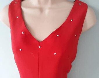 SALE - 50s 60s Fringe & Rhinestone Dress - was 55 now 35