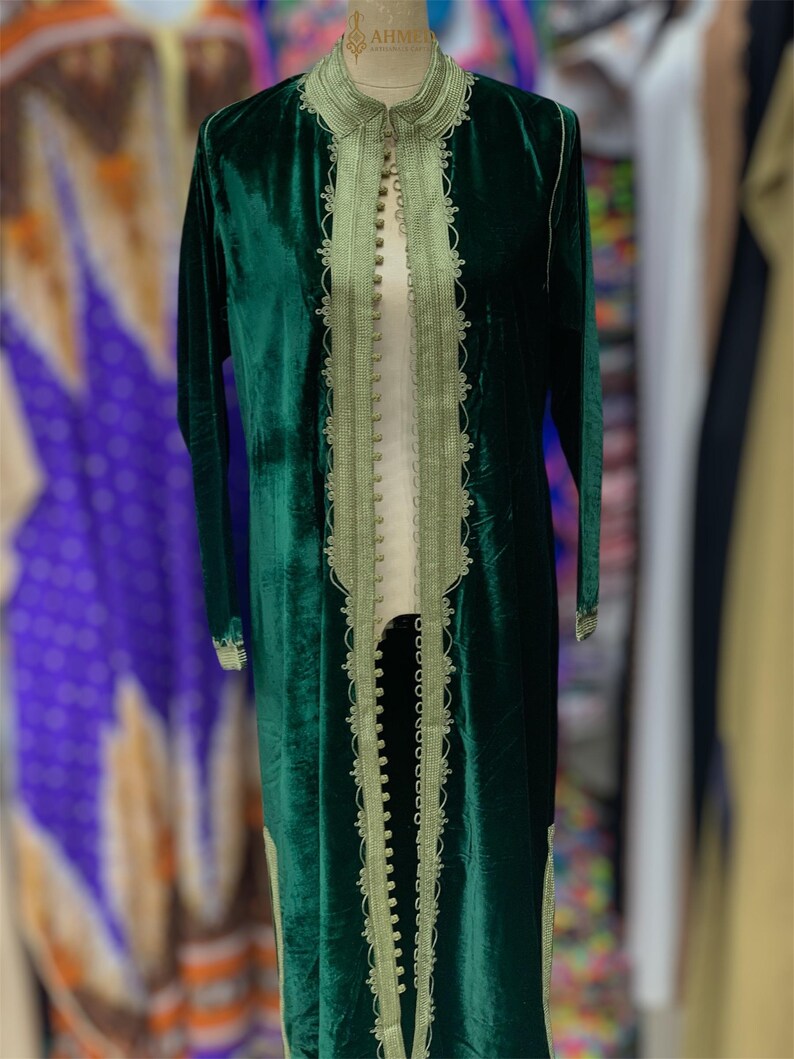 Kaftan Femme Marocain en Velours - Parfait pour Occasions Spéciales image 6
