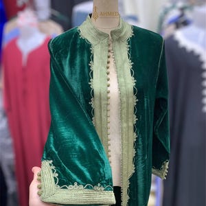 Kaftan Femme Marocain en Velours - Parfait pour Occasions Spéciales image 7
