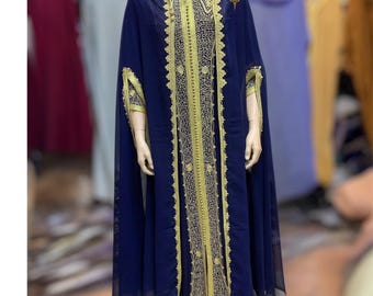 Moroccan Two-Piece Women’s Caftan with Selham – Elegant Traditional Kaftan Set