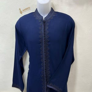 Men's Moroccan Cotton Amazigh Tunic: Handmade Ethnic Shirt image 2