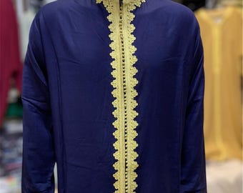 Men's Moroccan Cotton Amazigh Tunic: Handmade Ethnic Shirt - Etsy