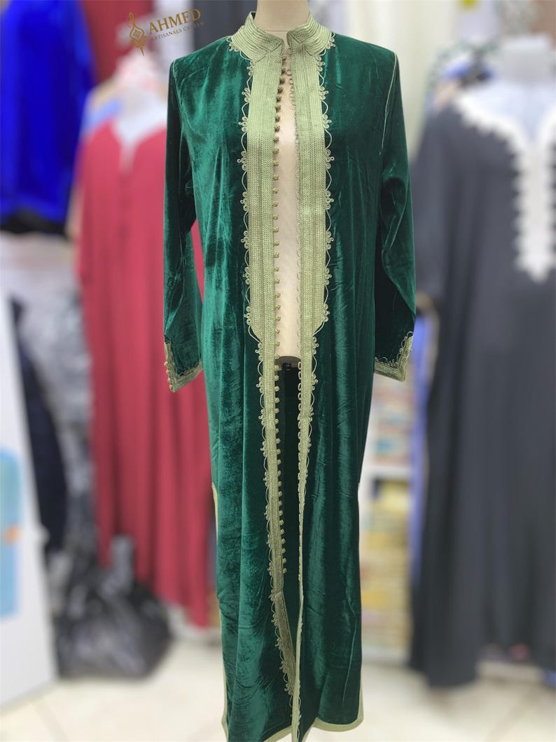 Kaftan Femme Marocain en Velours - Parfait pour Occasions Spéciales image 1