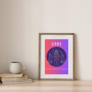 LIBRA POSTER Print, Libra Zodiac Gift, Astrology Print Poster, Gift for Libra, Spiritual Wall Art, Instant Download, Horoscope