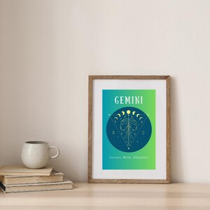 Gemini POSTER Print, GEMINI Zodiac Gift, Astrology Print Poster, Gift for Gemini, Spiritual Wall Art, Instant Download, Horoscope