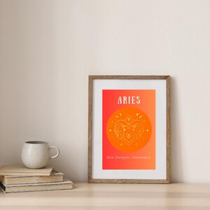 ARIES POSTER Print, ARIES Zodiac Gift, Astrology Print Poster, Gift for Aries, Spiritual Wall Art, Instant Download, Horoscope