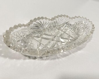 Vintage American Brilliant Period Stil Kristallglas Sellerieschale oder Relish