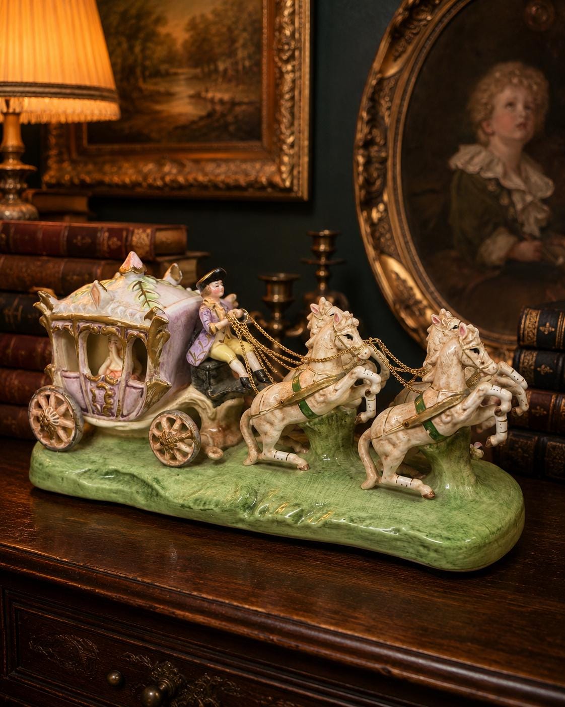 Capodimonte Horse and Carriage - Etsy Finland