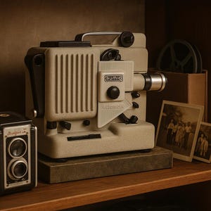 Mid Century Eumig P8 Automatik 8mm Projektor | Österreichische Filmmaschine | Sammlerstück Cine Decor