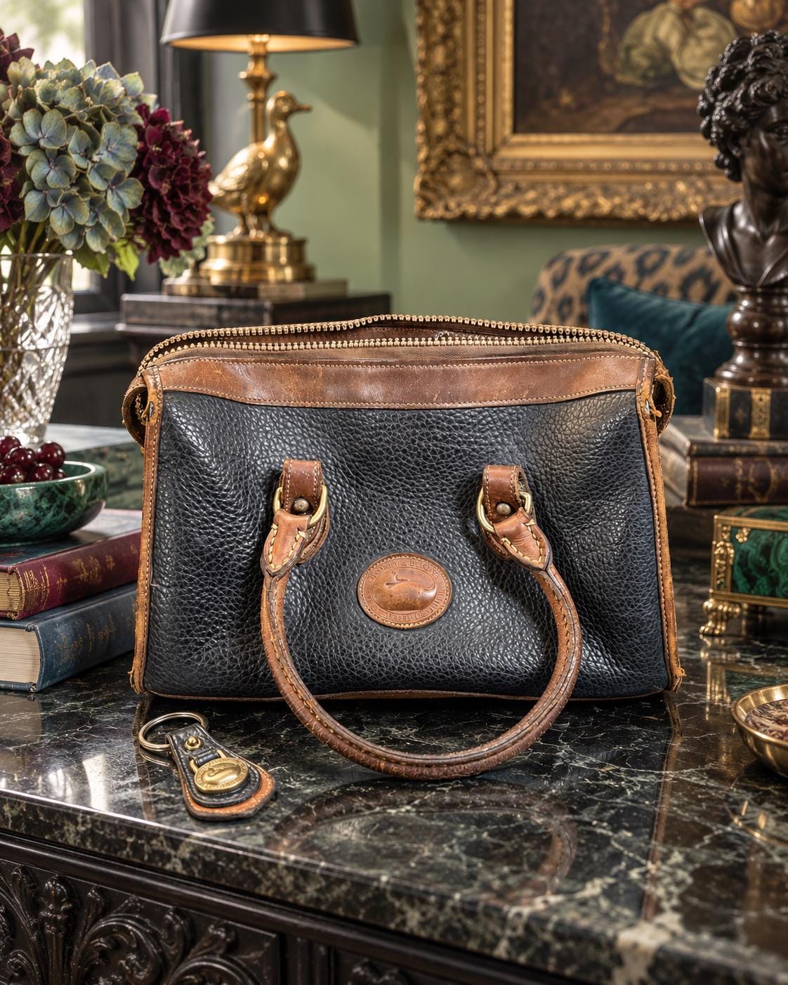 ドゥニー&バーク ショッピング トートバッグ レザー ヴィンテージ ダックロゴ Dooney Bourke Duck Bag - Etsy