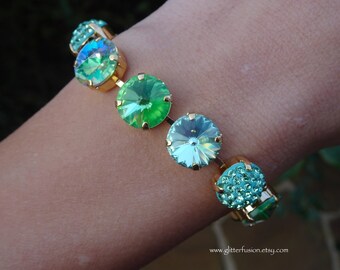 8 Peridot Venetian Glass Swarovski Bracelet main image 2